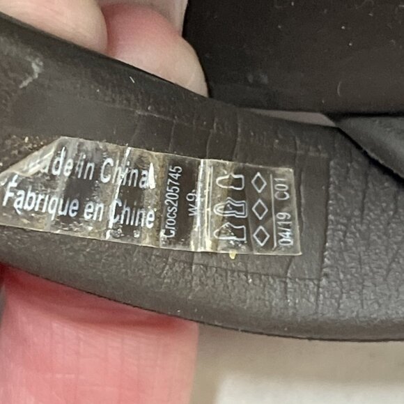 Crocs Huarache Sandals Womens 9 Brown Gold‎ Strappy Wedge Croslite Jelly Casual - Picture 4 of 12